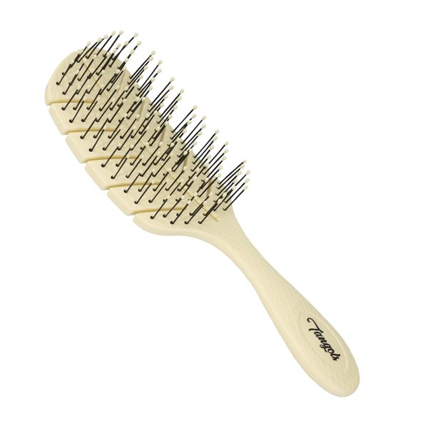 Tangols Detangling Hair Brush -100% Eco-Friendly Detangler Hair Brush w/Ultra-Soft Anti Knot Nylon Bristles for Women,Men,Kids-All Hair Types, Dry & Wet Hair(Yellow)