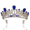 Janefashions Swan Royal Blue Austrian Crystal Rhinestone Tiara Crown With Hair Combs T897