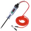 Test Light Automotive,Circuit Tester 3-48V DC Digital LCD Display,Prolong Spring Cable, for Sedan,SUV,RV,Truck,Lawn Mower,Power Tool(Round Shape, Red, Voltage Display)