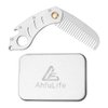 Stainless Steel Metal Hair & Beard Comb, AhfuLife Multifunctional Folding EDC Pocket Comb With Bottle Opener Fits In Keychain - Anti-Static Hair & Beard Care Comb Mustache Comb - Presented in Gift Box