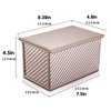 Cayanmydery Pullman Loaf Pan with Lid, Non-Stick Bakeware Golden Corrugated Carbon Steel Bread Toast Box Mold with Cover for Baking Bread, 1 lb Dough Capacity