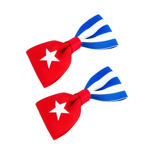 Cuba Flag Hair Bow Girls Women Hair Accessories Cultural Multicultural School Events QXP Shop