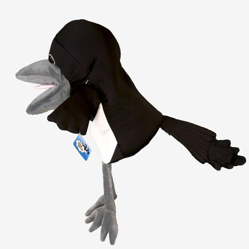 Steve and Maggie Plush Toy, Soft Magpie Plush Toy, Bird Hand Puppet, Bird Puppet, Educational Bird Toys, Sensory Toys, Animal Puppet for Kids (Big)
