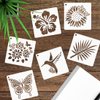 50 PCS Flower Painting Stencils Reusable Flower Stencils for Painting on Wood Rocks Canvas Fabric Glass Pottery 4x4 Inch