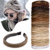 Hairro Braided Headband With Tooth Fishtail Braids Hairband With Teeth Braid Hair Band Hair Hoop Plaited Hairband With Comb Chunky Braid Headband Synthetic Headband Hairpiece For Women 48g #12/24