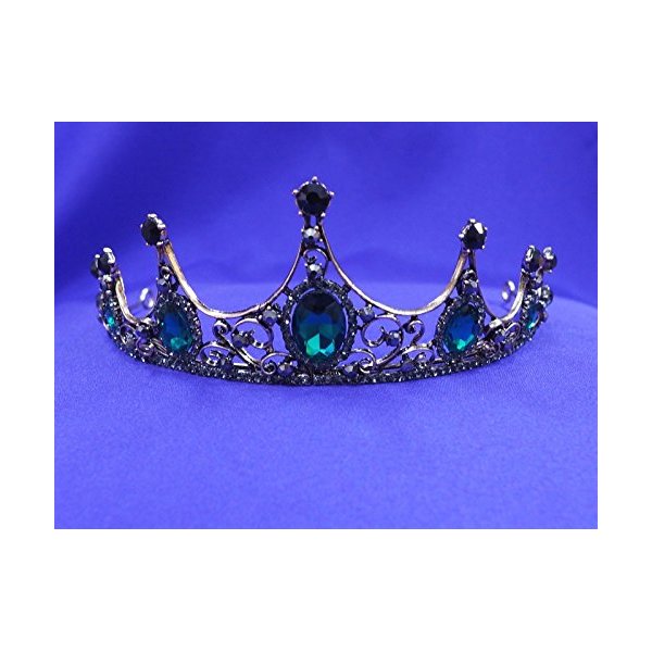 Emerald Green Princess Crystal Rhinestone Irish Tiara Crown CT47