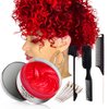 Hair Wax Color 7.06 Oz Hair Dyeing Styling Clay Mud, Included 2 Hair Dye Color Brush + 3 Shawl + Rat Tail Comb + 5 Hair Clips Styling Tools Set, Coloring Cream for Party Cosplay Easy Cleaning (Red)