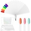 Laza 100 Pcs Clear Nail Swatch Sticks Box-packed with Ring and Numbered Stickers Nail Art Polish Color Display Practice Tips Transparent Sample Sticks Tester Nail Supplies for Nail Techs - Oval