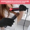 Dimeho Heat Resistant Gloves for Hair Styling, 2 Pair Professional Heat Blocking Glove Mitts Reusable Hair Dye Heat Proof Gloves for Hair Straightener Flat and Curling Iron Wand Gloves(Rose Red)