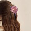 Purple Peony Hair Claw Shark Clip Strong Hold Hair Grip Nonslip Hairpins for Women and Girls Hair Accessories Vacation Style MGPFERD