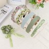 7 Pcs Fashion Headbands for Women with Satin Scrunchies Green Headbands for Girls Pearl Headbands for Women Trendy Padded Headband Thin Headbands for Women Croquette Aesthetic Cute Accessories