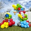 162Pcs Toy Inspired Story Balloon Garland Arch Kit Red Blue Yellow Green Balloon Cow Boy Star Rocket Exploding Star Balloons for Kids Toy Inspired Story Theme Birthday Party Decorations