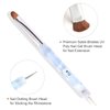 French Manicure Brush -Two Way Nail Art Brush with Dotting Manicure Tool for Manicure Cuticle Clean Up Nail Art Design- Professional Nail Salon Quality Brush, Nail Dotting Pen (12#, Blue)