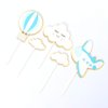 LUOZZY 20 Pcs Hot Air Balloon Airplane Balls Stars Cloud Cake Toppers for Birthday Sky Theme Party Decorations Supplies
