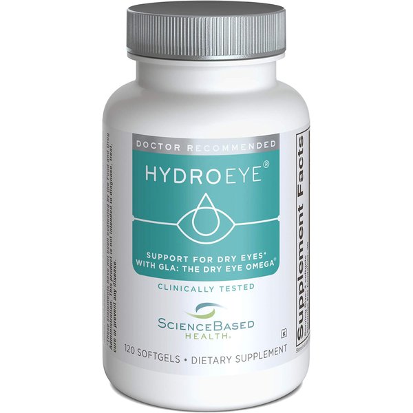 HydroEye Softgels - Dry Eye Relief - Features GLA, EPA, DHA and Other Key Nutrients - 120 Count
