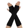 Allegra K Unisex Classic Fashion Stretch Fingerless Arm Warmers Oversleeve One Size Black