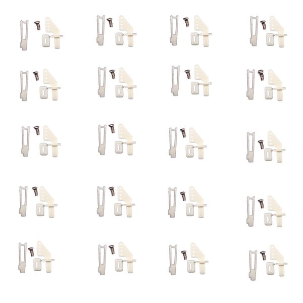Nylon Control Horn, 20 Pieces Four-Hole Remote Control Rudder Angle with u-Clips and Screws. be Used for rc Airplane Parts Control Horns Such as Rudder and aileron.