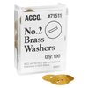 ACCO Brass Washers, 15/32", Box of 100 (71511)