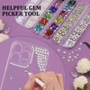 BELLEBOOST Glass Rhinestones for Crafting, 2100 PCS 2-6mm Flatback AB & Clear Crystal Gems for Crafts Nails Bling Face Makeup with Wax Pencil and Dotting Tools