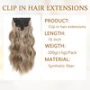 Clip in Hair Extensions for Women, 6PCS Long Wavy Curly Clip on Hair Extensions 16 Inch Ash Brown Mixed Ash Blonde Synthetic Thick Hairpieces