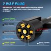 MICTUNING 7 Way Trailer Plug Socket Extension Cable - 7 Blade Trailer Wiring Connector Cord Wire 3ft 10-14 AWG
