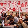Funrous Peppermint Candy Hanging Swirls Decorations for Ceiling - Red and White Holiday Party Streamers