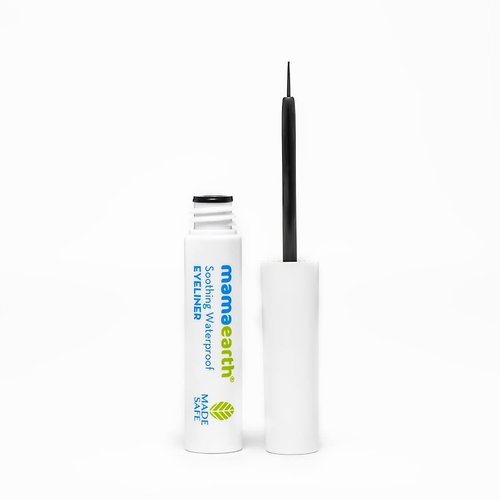 MAMAEARTH Soothing Waterproof Eyeliner for Women 3.5ml - Almond Oil & Castor Oil - 10-Hour Long Stay, Smudge-Free Black Matte Finish