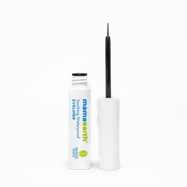 MAMAEARTH Soothing Waterproof Eyeliner for Women 3.5ml - Almond Oil & Castor Oil - 10-Hour Long Stay, Smudge-Free Black Matte Finish