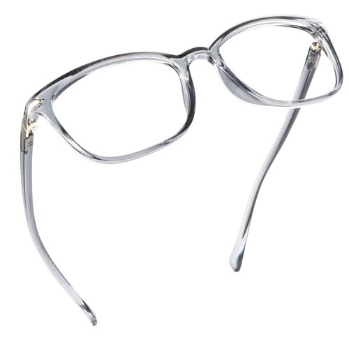 LifeArt Blue Light Blocking Glasses, Anti Eyestrain, Computer Reading Glasses, Gaming Glasses, TV Glasses for Women Men, Anti Glare (Clear Grey, 3.00 Magnification)