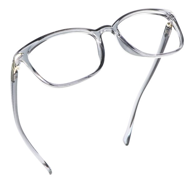 LifeArt Blue Light Blocking Glasses, Anti Eyestrain, Computer Reading Glasses, Gaming Glasses, TV Glasses for Women Men, Anti Glare (Clear Grey, 3.00 Magnification)