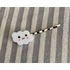 Kawaii Cloud Dollhouse Miniature Bobby Pin Hair Barrette - Smiling Cloud Jewelry - Gift for Her - Blushing Cloud - Rainbow Jewelry - Cute