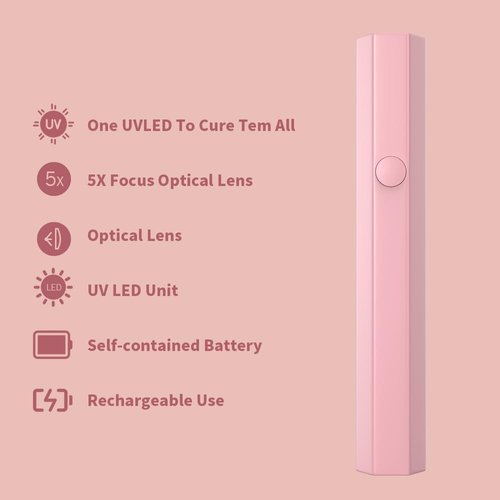 ShynyShy Mini UV Light for Gel Nails, Small Nail Cure Light, Flash Cure Lamp for Gel Nails, LED Nail Lamp for Gel Polish, Manicure USB Nail Dryer for Fast Curing at Salon Home DIY (Pink)