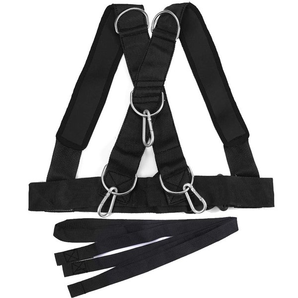 MOOCY Multi Purpose Training Sled Harness Vest, Speed Strength Training Sled Shoulder Harness Resistance Band Belt