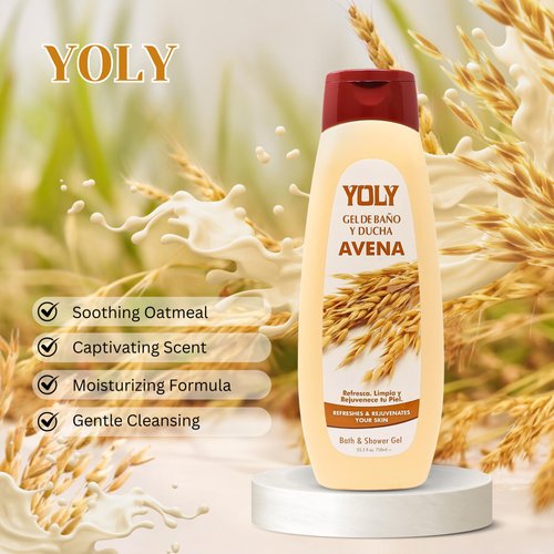 YOLY Oatmeal Body Wash - Daily Moisturizing, For Dry & Sensitive Skin, Refreshing & Rejuvenating, 25.3 Fl Oz
