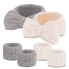 ACO-UINT 6Pcs Spa Headbands and Wrist Washband Set, Headband for Washing Face Towel Wristbands Make Up Headbands, Microfiber Hair Band Skincare Headbands Absorbent Wrist Sweatband for Women