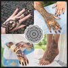 Tizoerly Temporary Tattoos Kit, 4Pcs Semi Permanent Tattoo Paste Cones, India Body DIY Art Painting for Women Men Kids, Freehand Plaste with 3 Colors, 20× Adhesive Stencil,1× Bottle,4× Nozzles