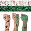 100 Styles Halloween Luminous Temporary Tattoos,10 Sheets Glow in the Dark Halloween Tattoos for Kids,Waterproof Fake Face Tattos Stickers for Party Favors,Trick or Treat Goodie Bags Fillers (Red)