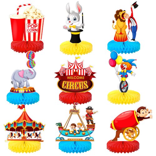 KatchOn, Carnival Centerpieces for Tables - Pack of 9 | Circus Theme Party Decorations | Circus Table Decorations, Carnival Theme Decorations | Carnival Theme Party Decorations | Carnival Party Decor