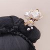 Retro Lotus Flower Hair Comb, Chinese Hanfu Elegant White Flowers Hair Pin, Bride Wedding Hair Accessories
