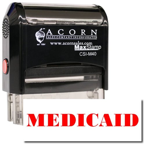 Large Self-Inking Office Stamp, Blue Ink, Ideal for Healthcare Administrators - Medicaid Stamp, 7/8 x 2-1/4, Ideal for Efficient Document Marking, Essential Office Supply, Easy to Use