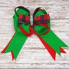 Red, Green & Black Plaid Equestrian Hair Bows-Available on French Barrette, Alligator Clip (French Barrette)