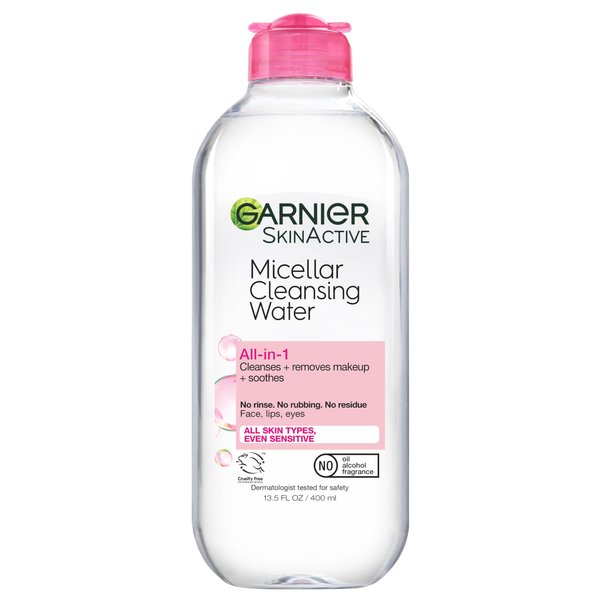 Garnier Micellar Water, Hydrating Facial Cleanser & Makeup Remover, Suitable for Sensitive Skin, Vegan, Cruelty Free, 13.5 Fl Oz (400mL), 1 Count