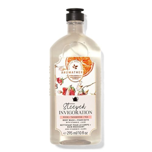 Bath Body Steeped Invigoration Rose Tangerine Tea Body Wash and Foam Bath 10 Fl Oz