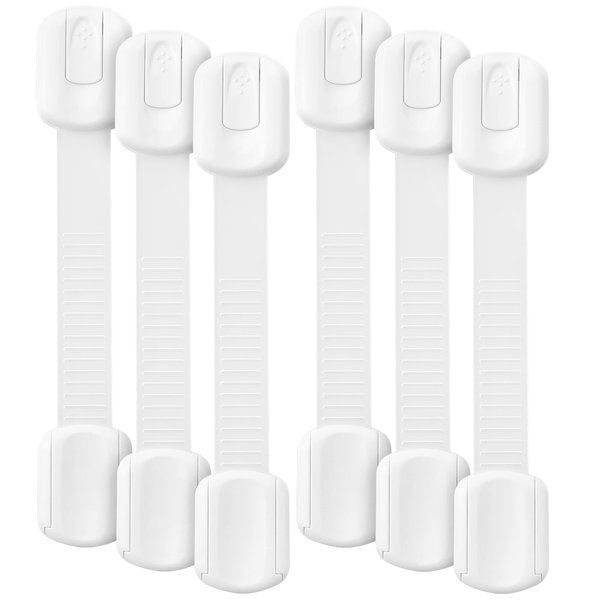 Bates- Child Safety Strap Locks, 6 Pack, Child Proof Cabinet Latches, Child Safety Cabinet Locks, Drawer Locks Baby Proofing, Baby Cabinet Safety Latches, Baby Proof Cabinet Locks