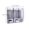 BESTOMZ Wall-Mounted Three Chamber Shower Soap Dispenser Shampoo Pump Dispenser for Bathroom Kitchen