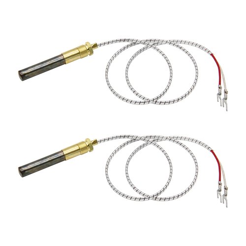 (2PCS) 24” 750mv Thermopile Generators Compatible with Heat Glo Heatilator, Fireplace Millivolt Thermocouple Replace for Parts Q313A, Fit for Stove Gas Ovens/Gas Fireplace/Water Heater/Frying Furnace