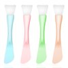 Silicone Facial Mask Applicator, 4 Pcs Reusable Double-End Face Mask Brush Washable Beauty Spatula Comestic Tools for Clay, Cream, Gel, and Mud Facial Masks, Soft Smoothing and Detachable