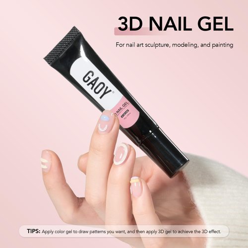 GAOY 3D Nail Gel, 15g Clear Sculpting Gel for Carving, Molding and Painting Nail Art Designs, Nail Glue for Rhinestone Gems Decoration