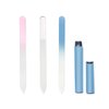 Aoshang 3 Pack Glass Nail File, Crystal Nail File Double Sided Etched Filing Surface Finger Nail Files, Professional Manicure/Pedicure Nail Care Tool for Natural Nails with Case （Blue，Sliver，Pink）
