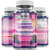 FRESH HEALTHCARE Elderberry Gummies 120 Count with Vitamin C and Zinc - Sambucus Elderberry 30:1 Extract - 100% Vegan Friendly for Adults and Kids - Immune Support Gummy Supplement